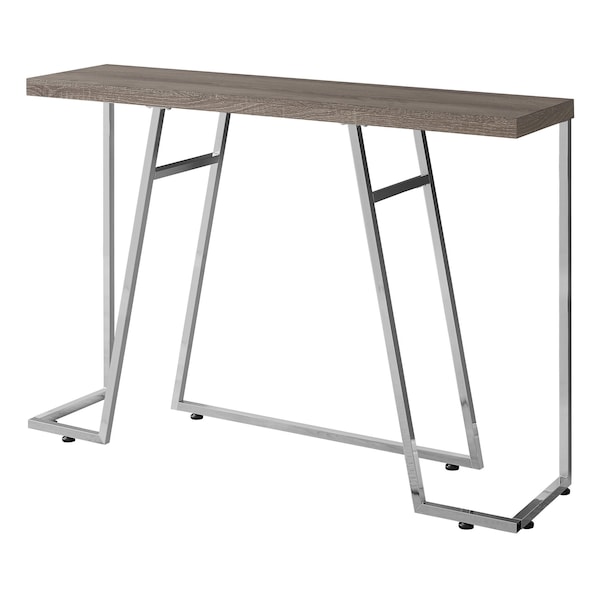 Accent Table, 47.25 W, 32 H, Particle Board, Metal, Dark Taupe